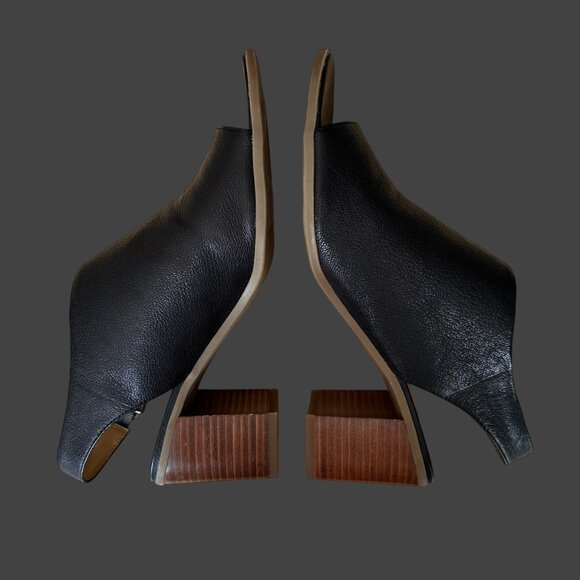 Franco Sarto Harbor Sandal Open Toe Slingback 8.5 M Buckle Shoe Black Asymmetric - Picture 4 of 12